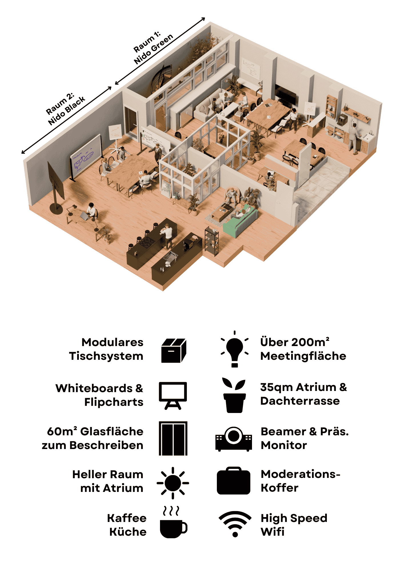 Konferenzraum Düsseldorf Raumaufteilung und Ausstattung Mobile Version